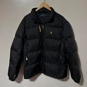 Polo Ralph Lauren Black/Yellow RL/250 Down Puffer Jacket Size Men’s M
